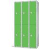 Compartment Locker, 2 Doors, Green, 1800 x 900 x 450mm, Nest of 3 thumbnail-0