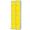 Compartment Locker, 6 Doors, Yellow, 1800 x 600 x 300mm, Nest of 2 thumbnail-0