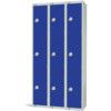 Compartment Locker, 9 Doors, Blue, 1800 x 300 x 300mm, Nest of 3 thumbnail-0