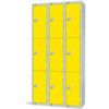 Compartment Locker, 9 Doors, Yellow, 1800 x 300 x 300mm, Nest of 3 thumbnail-0