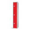 Compartment Locker, 3 Doors, Red, 1800 x 300 x 450mm thumbnail-0