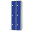 Compartment Locker, 6 Doors, Blue, 1800 x 600 x 450mm, Nest of 2 thumbnail-0