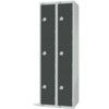 Compartment Locker, 6 Doors, Dark Grey, 1800 x 600 x 450mm, Nest of 2 thumbnail-0