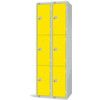 Compartment Locker, 6 Doors, Yellow, 1800 x 600 x 450mm, Nest of 2 thumbnail-0