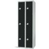 Compartment Locker, 6 Doors, Black, 1800 x 600 x 450mm, Nest of 2 thumbnail-0