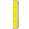 Compartment Locker, 4 Doors, Yellow, 1800 x 300 x 300mm thumbnail-0