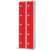 Compartment Locker, 10 Doors, Red, 1800 x 600 x 300mm, Nest of 2 thumbnail-0