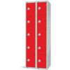 Compartment Locker, 10 Doors, Red, 1800 x 600 x 450mm, Nest of 2 thumbnail-0