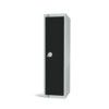 Low Height Locker, Single Door, Black, 1370 x 300 x 300mm thumbnail-0