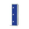 Low Height Locker, 3 Doors, Blue, 1370 x 300 x 380mm thumbnail-0