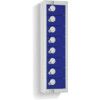 Personal Effects Locker, 8 Doors, Blue, 920 x 250 x 160mm, Sloped Top thumbnail-0