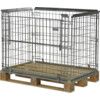 PALLET RETENTION CAGE WITH HALF DROP GATE 800X1200X1000 thumbnail-0