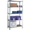 Galvanised Shelving, 5 Shelves, 1980mm x 900mm x 300mm, Grey thumbnail-0