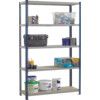 Standard Duty Shelving, 5 Shelves, 200kg Shelf Capacity, 2438mm x 1200mm x 600mm, Red & Grey thumbnail-0