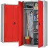 SILVER/RED IND CUPBOARD WARDROBE 1820x915x505mm thumbnail-0