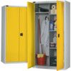 SILVER/YELLOW IND CUPBOARD WARDROBE 1820x915x505mm thumbnail-0