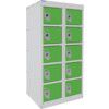 DUAL USB PHONE CHARGING LOCKER 5 TIERS 10 DOORS SUBLIME LIME thumbnail-0