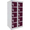 DUAL USB PHONE CHARGING LOCKER 5 TIERS 10 DOORS BERRY BURST thumbnail-0