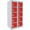 DUAL USB PHONE CHARGING LOCKER 5 TIERS 10 DOORS TAMARILLO RED thumbnail-0