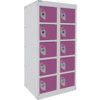 DUAL USB PHONE CHARGING LOCKER 5 TIERS 10 DOORS SUMMER LILAC thumbnail-0