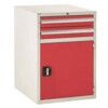 Euroslide 2 Drawer (2x100mm) & Cupboard (1x500mm) Red thumbnail-0