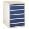 Euroslide 5 Drawer 5x150mm825x600x650 Blue thumbnail-0