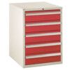 Euroslide 5 Drawer 5x150mm825x600x650 Red thumbnail-0