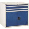 Euroslide 2 Drawer & Cupboard 2x100mm, 1x500mm 825x900x650 Blue thumbnail-0