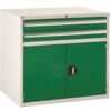 Euroslide 2 Drawer & Cupboard  2x100mm, 1x500mm 825x900x650 Green thumbnail-0