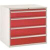 Euroslide 4 Drawer 1x150mm,3x200mm 825x900x650 Red thumbnail-0