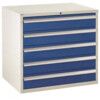 Euroslide Drawer Cabinet, 5 Drawers, Blue, 825 x 900 x 650mm thumbnail-0