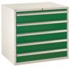 Euroslide Drawer Cabinet, 5 Drawers, Green, 825 x 900 x 650mm thumbnail-0