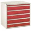 Euroslide Drawer Cabinet, 5 Drawers, Red, 825 x 900 x 650mm thumbnail-0