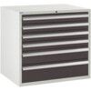 Euroslide 6 Drawer 4x100mm, 1x150mm, 1x200mm 825x900x650 Dark Grey thumbnail-0