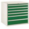 Euroslide 6 Drawer 4x100mm, 1x150mm, 1x200mm 825x900x650 Green thumbnail-0