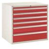 Euroslide 6 Drawer 4x100mm,1x150mm, 1x200mm 825x900x650 Red thumbnail-0