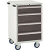 Euroslide Mobile Storage Cabinet, 4 Drawers, Grey, 980 x 600 x 650mm thumbnail-0