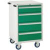 Euroslide Mobile Storage Cabinet, 4 Drawers, Green, 980 x 600 x 650mm thumbnail-0