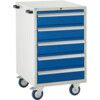 Euroslide Mobile Storage Cabinet, 5 Drawers, Blue, 980 x 600 x 650mm thumbnail-0