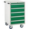 Euroslide Mobile Storage Cabinet, 5 Drawers, Green, 980 x 600 x 650mm thumbnail-0