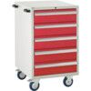 Euroslide Mobile Storage Cabinet, 5 Drawers, Red, 980 x 600 x 650mm thumbnail-0