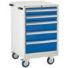 Euroslide Mobile Storage Cabinet, 5 Drawers, Blue, 980 x 600 x 650mm thumbnail-0