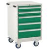 Euroslide Mobile Storage Cabinet, 5 Drawers, Green, 980 x 600 x 650mm thumbnail-0
