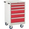 Euroslide Mobile Storage Cabinet, 5 Drawers, Red, 980 x 600 x 650mm thumbnail-0