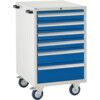 Euroslide Mobile Storage Cabinet, 6 Drawers, Blue, 980 x 600 x 650mm thumbnail-0