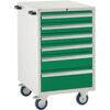 Euroslide Mobile Storage Cabinet, 6 Drawers, Green, 980 x 600 x 650mm thumbnail-0