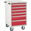 Euroslide Mobile Storage Cabinet, 6 Drawers, Red, 980 x 600 x 650mm thumbnail-0