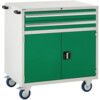 Euroslide Mobile Storage Cabinet, 2 Drawers, Green, 980 x 900 x 650mm thumbnail-0