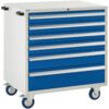 Euroslide Mobile Storage Cabinet, 6 Drawers, Blue, 980 x 900 x 650mm thumbnail-0