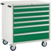 Euroslide Mobile Storage Cabinet, 6 Drawers, Green, 980 x 900 x 650mm thumbnail-0